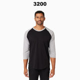 BELLA + CANVAS® Three-Quarter Crewneck Baseball T-Shirt