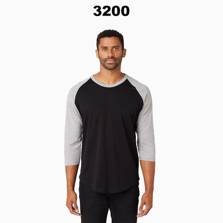 BELLA + CANVAS® Three-Quarter Crewneck Baseball T-Shirt