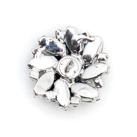Italian Silver, Gunmetal and Crystal Rhinestone Button - 40L/25.5mm