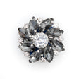Italian Silver, Gunmetal and Crystal Rhinestone Button - 40L/25.5mm