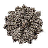 Italian Silver, Gunmetal and Crystal Rhinestone Button - 58L/37mm