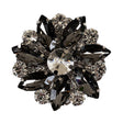 Italian Silver, Gunmetal and Crystal Rhinestone Button - 58L/37mm