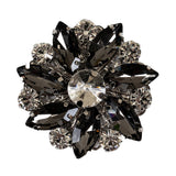 Italian Silver, Gunmetal and Crystal Rhinestone Button - 58L/37mm