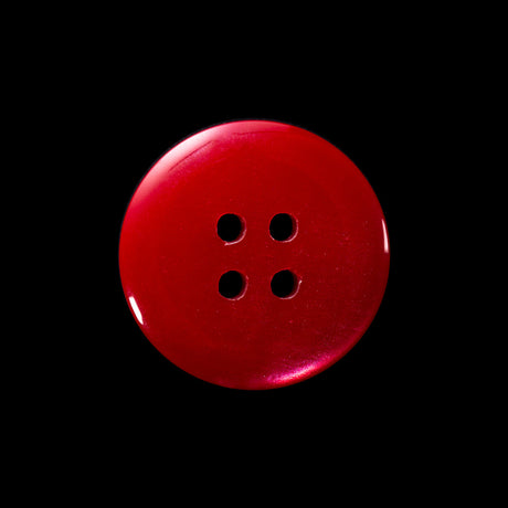 Italian Red 4-Hole Velvet-Faced Plastic Button - 36L/23mm