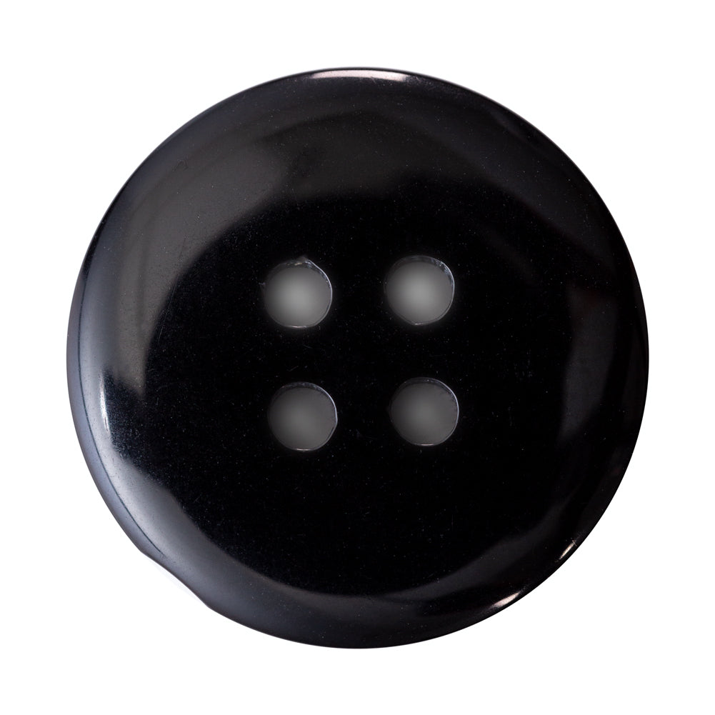 Italian Dark Charcoal 4-Hole Velvet-Faced Plastic Button - 54L/34mm