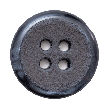 Italian Dark Charcoal 4-Hole Velvet-Faced Plastic Button - 54L/34mm