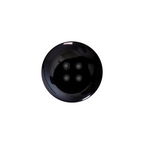 Italian Black 4-Hole Velvet-Faced Plastic Button - 28L/18mm