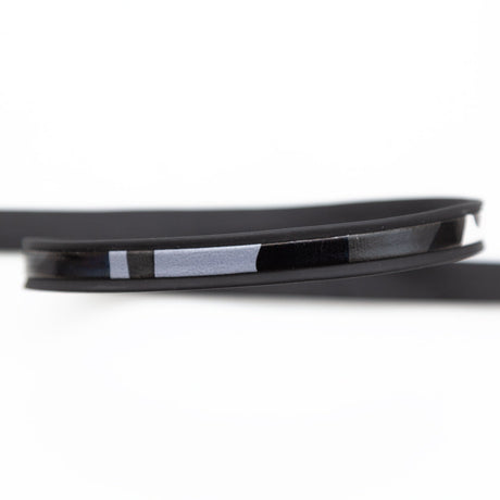 Italian Black and White Camouflage Vinyl Striped Rubber Trimming - 0.375"