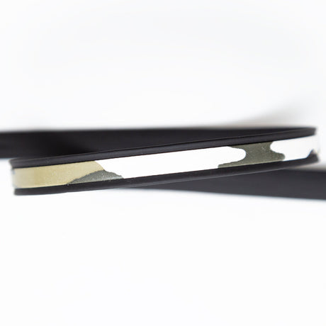Italian Black and Green Camouflage Vinyl Striped Rubber Trimming - 0.375"