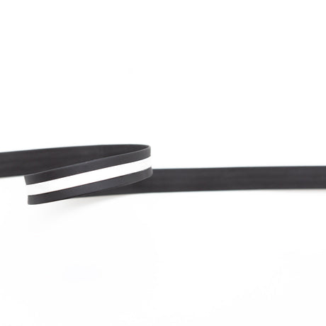 Italian Black and White Vinyl Striped Rubber Trimming - 0.625"