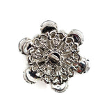 Italian Silver, Gunmetal and Crystal Rhinestone Button - 52L/33mm