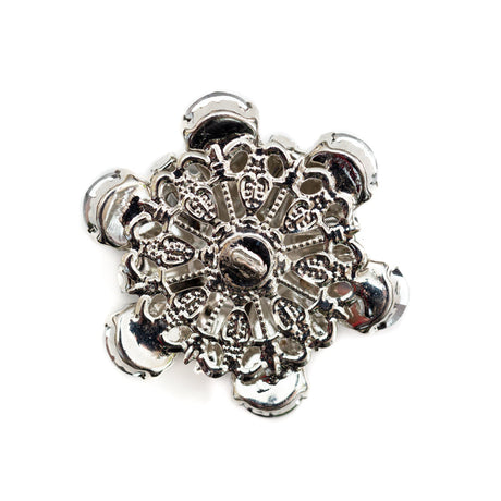 Italian Silver, Gunmetal and Crystal Rhinestone Button - 52L/33mm