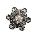 Italian Silver, Gunmetal and Crystal Rhinestone Button - 52L/33mm