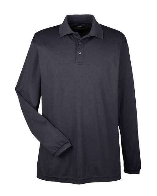 UltraClub Men's Cool & Dry Long Sleeve Mesh Piqué Polo