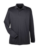 UltraClub Men's Cool & Dry Long Sleeve Mesh Piqué Polo