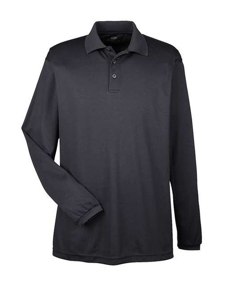 UltraClub Men's Cool & Dry Long Sleeve Mesh Piqué Polo