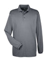 UltraClub Men's Cool & Dry Long Sleeve Mesh Piqué Polo