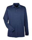 UltraClub Men's Cool & Dry Long Sleeve Mesh Piqué Polo
