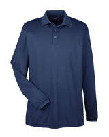 UltraClub Men's Cool & Dry Long Sleeve Mesh Piqué Polo