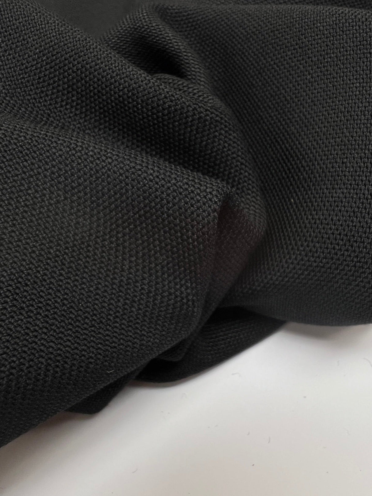 Black Wool Woven Fabric