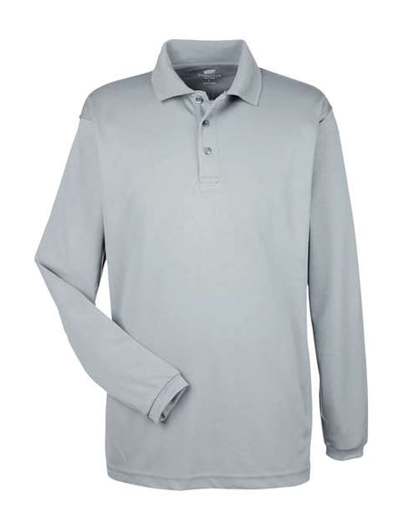 UltraClub Men's Cool & Dry Long Sleeve Mesh Piqué Polo