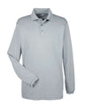 UltraClub Men's Cool & Dry Long Sleeve Mesh Piqué Polo