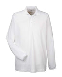 UltraClub Men's Cool & Dry Long Sleeve Mesh Piqué Polo