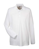 UltraClub Men's Cool & Dry Long Sleeve Mesh Piqué Polo