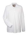 UltraClub Men's Cool & Dry Long Sleeve Mesh Piqué Polo