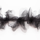 Italian Black 3D Organdy Floral Trim - 4"