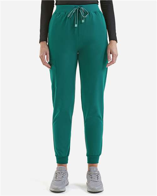 Women's Stretch Jogger Scrub Pants with Ribbed Cuffs & Utility Pockets
