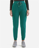 Women's Stretch Jogger Scrub Pants with Ribbed Cuffs & Utility Pockets