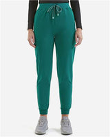 Women's Stretch Jogger Scrub Pants with Ribbed Cuffs & Utility Pockets