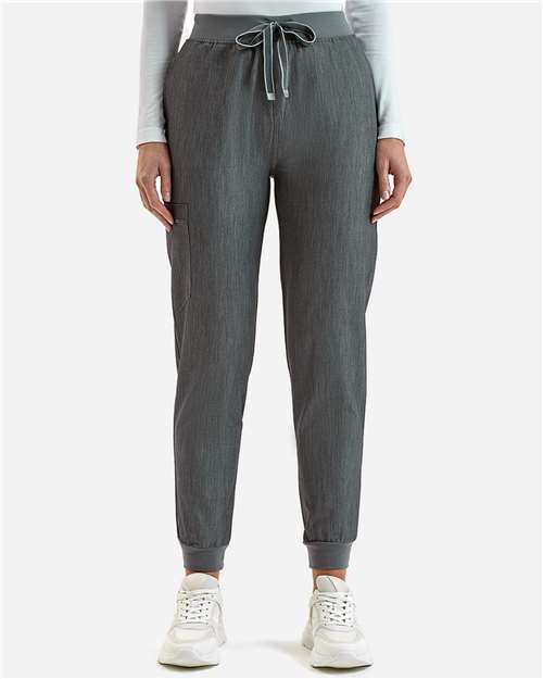 Women's Stretch Jogger Scrub Pants with Ribbed Cuffs & Utility Pockets