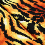 Wild Tiger Polyester Spandex Fabric - Orange/Black Tiger Skin Print, 58/60" Width (1 Yard)