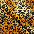 Wild Leopard DTY Poly Spandex Fabric - Gold Tan Leopard Print, 58/60" Width (1 Yard)