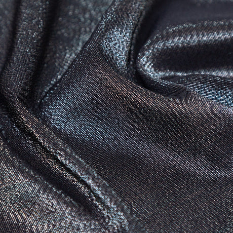 Brittani Metallic Silver and Black Stretch Two-Tone Satin