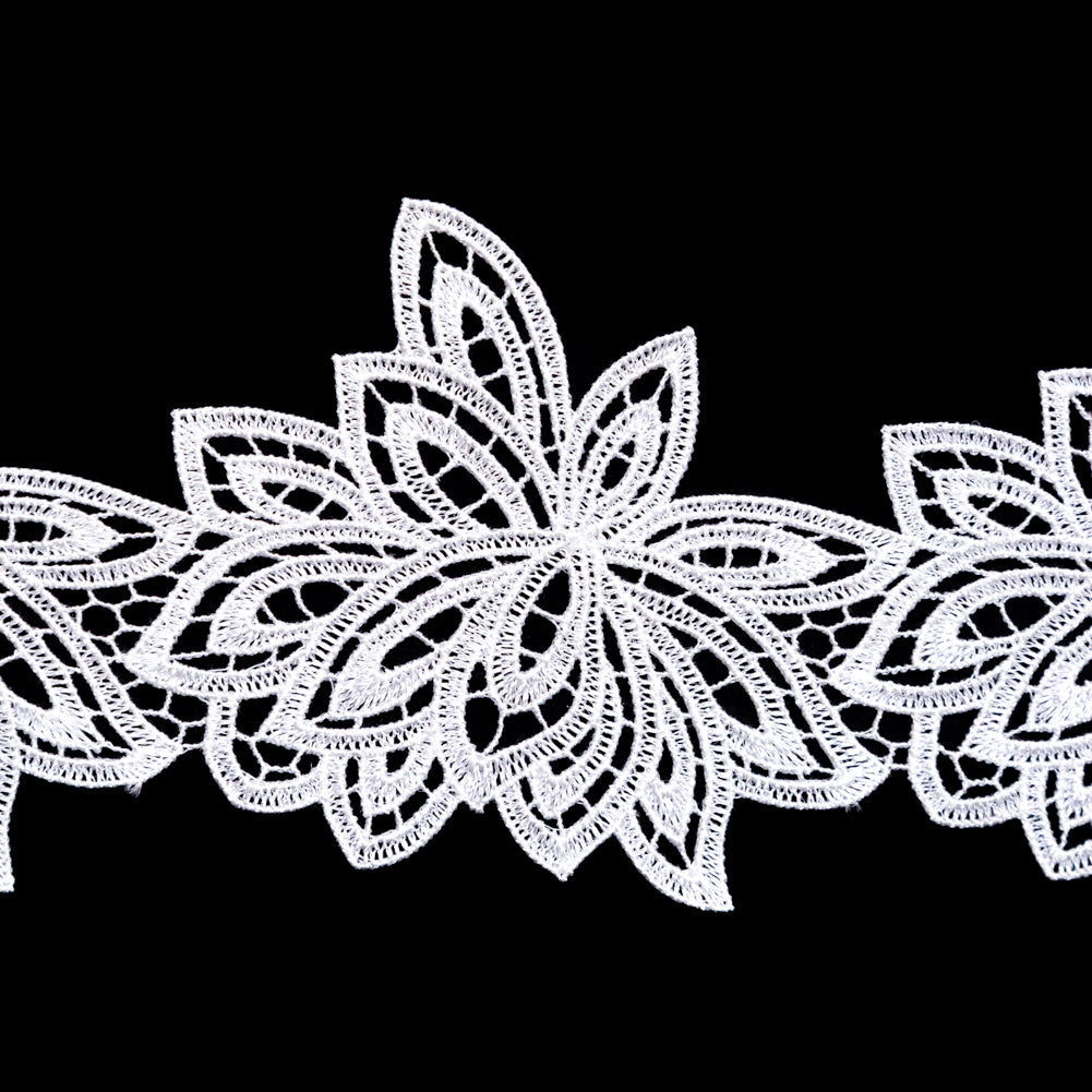 Fancy White Floral Venise Lace Trim - 3.5"