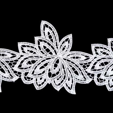 Fancy White Floral Venise Lace Trim - 3.5"