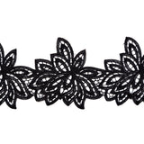 Fancy Black Floral Venise Lace Trim - 3.5"