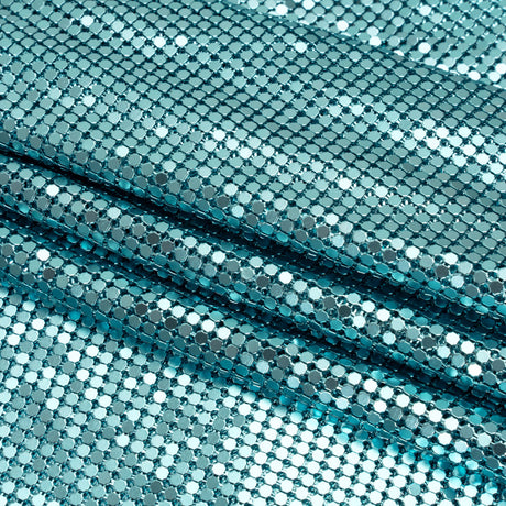 Aluminum Chainmail Fabric Panel, 3mm Tubular - Light Blue - Joan Collection