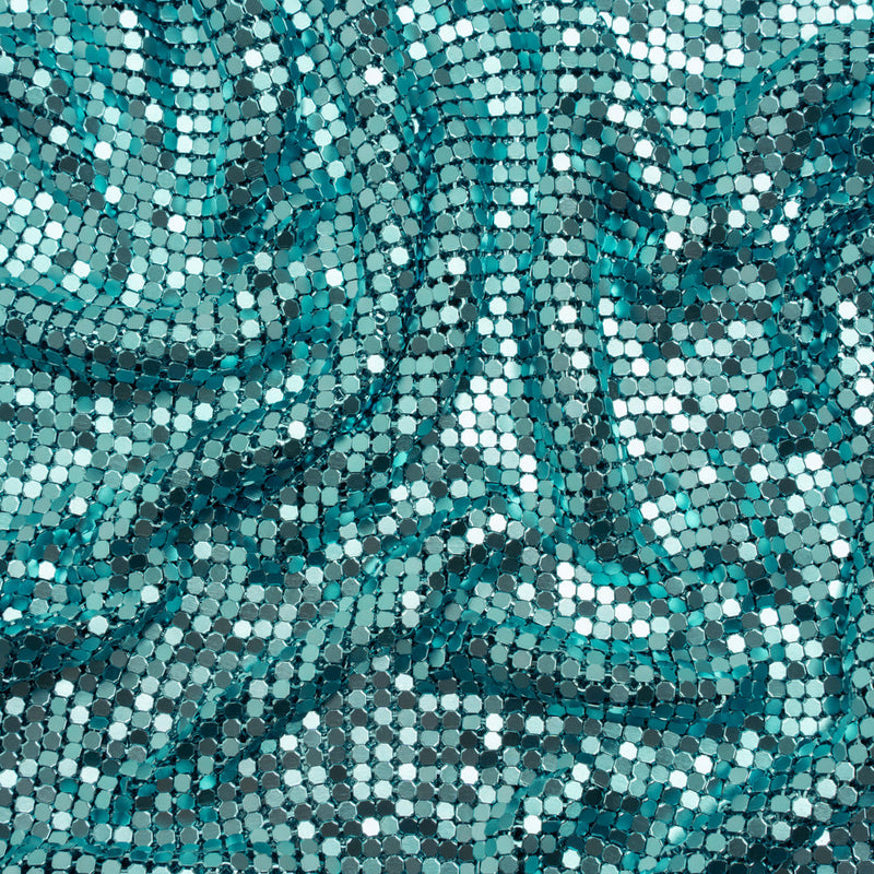 Aluminum Chainmail Fabric Panel, 3mm Tubular - Light Blue - Joan Collection