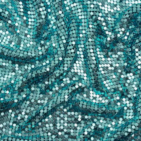 Aluminum Chainmail Fabric Panel, 3mm Tubular - Light Blue - Joan Collection