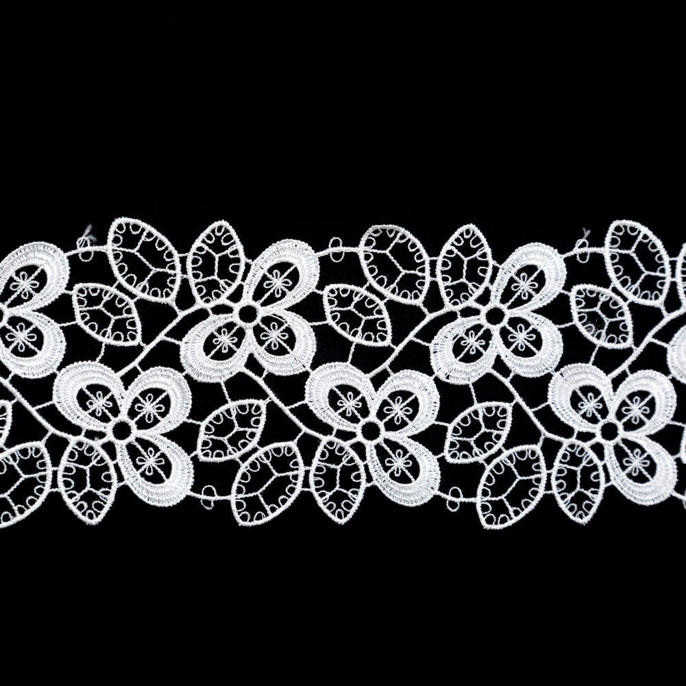 Fancy Ivory Floral Venise Lace Trim - 2.5"