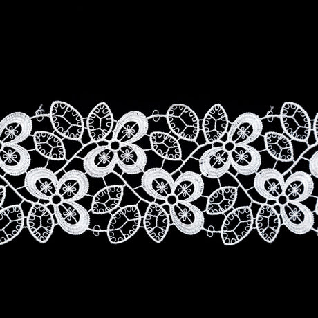 Fancy Ivory Floral Venise Lace Trim - 2.5"
