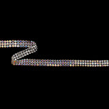 Silver and Iridescent Crystal 3-Row Rhinestone Trim - 0.625"