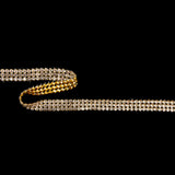 Gold and Crystal 3-Row Rhinestone Trim - 0.625"