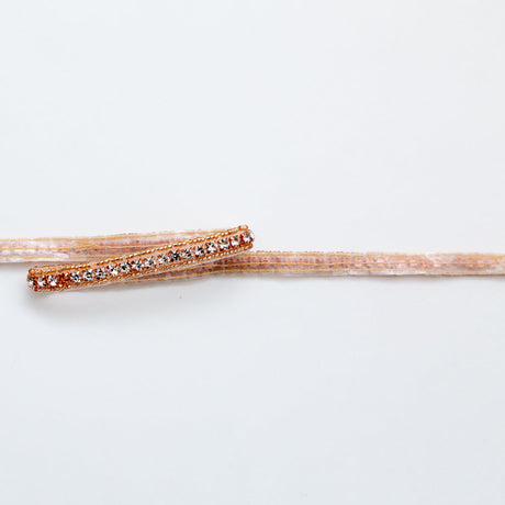 Rose Gold and Crystal Beaded Rhinestone Trim - 0.375"