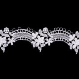 Fancy White Floral Scalloped Venise Lace Trim - 1.5"