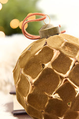 4" Bronze Quilted Glass Ornament